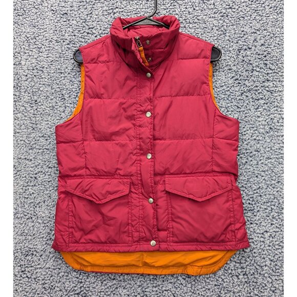 J. Crew Jackets & Blazers - J. Crew Down Feather Puffer Vest Size M Snap Button Outdoor Hiking Colorful Pink